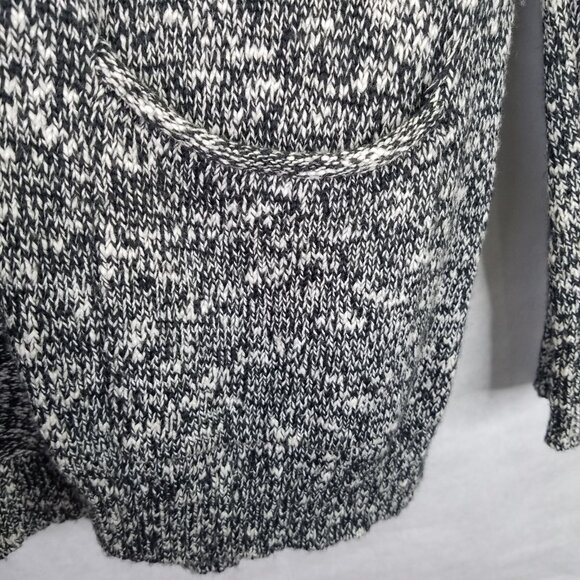 Life Is Good Hoodie Cardigan Women's S Sunset Heart Black White Knit Open Front - Picture 6 of 15